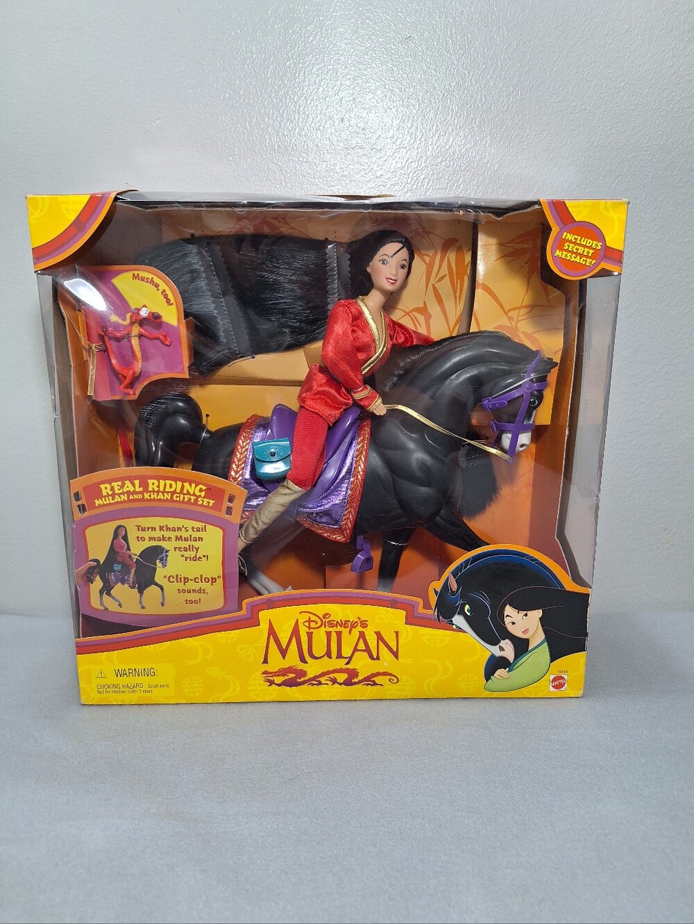 Vtg 1997 Disney's Mulan Doll With Riding Horse Mulan & Kahn Set New In Package